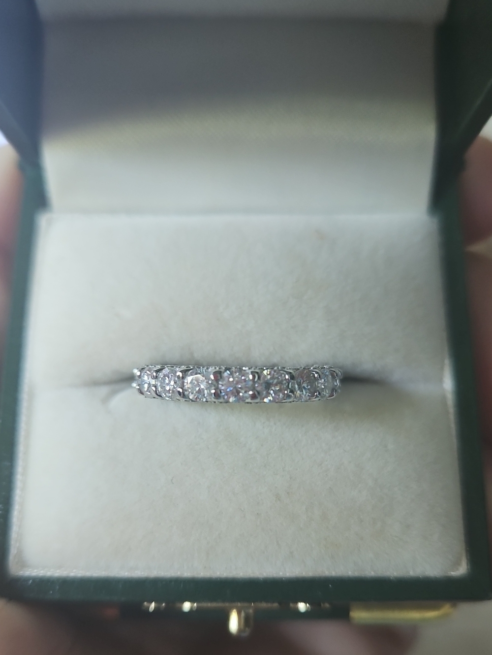 Classic Eternity Band White Gold Over Sterling Silver Ring